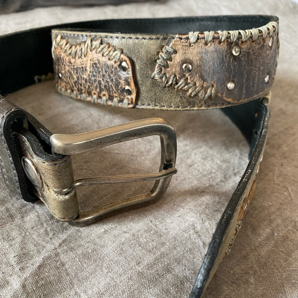 Genuine Leather jigsaw belt, size S, made in Mexico